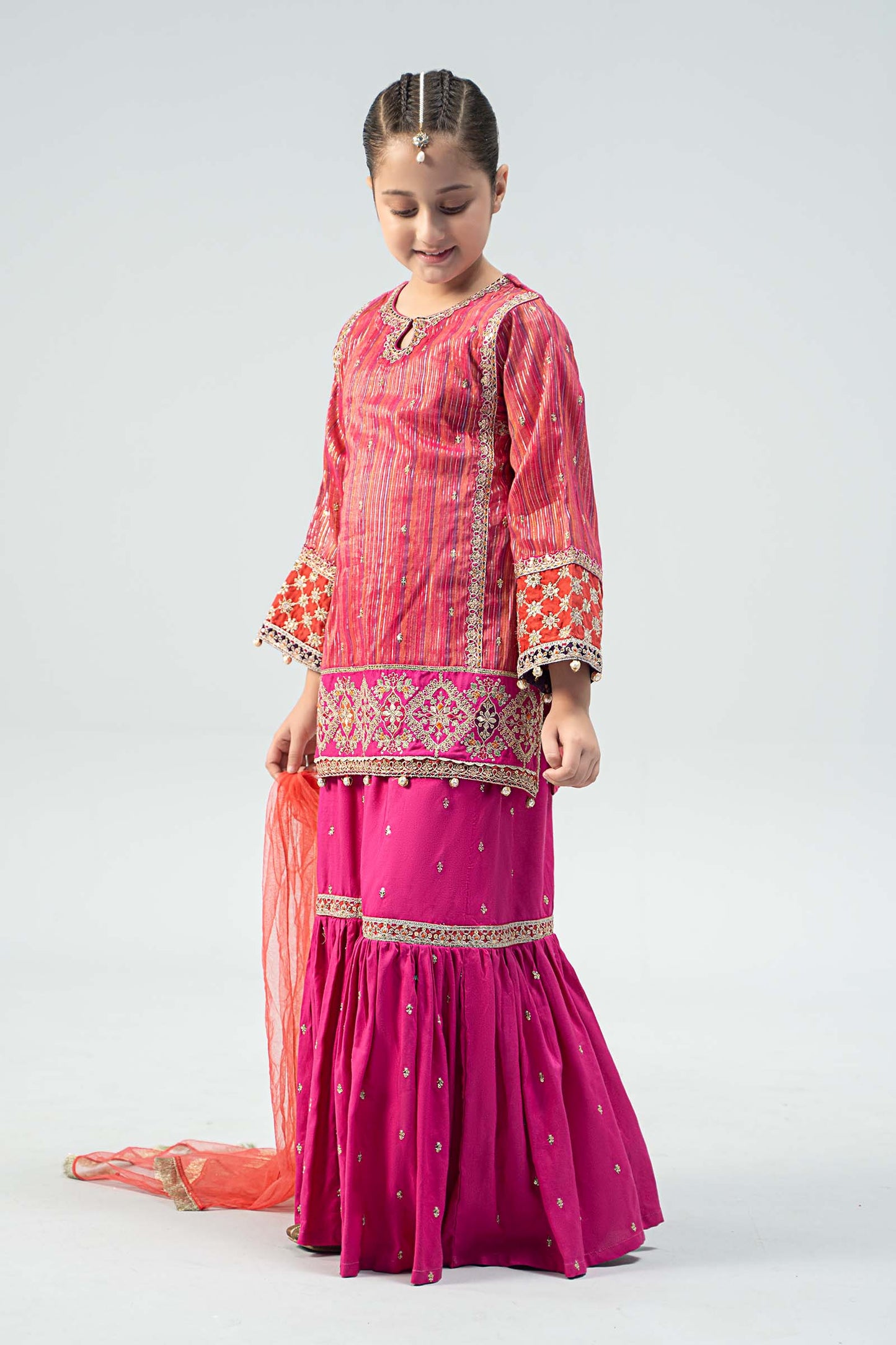 Maria B | 3 Piece Embroidered Suit | MKD-W24-11 by Maria Faisal - Registered Vendor of : Maria B - type : Kids Clothes - 100% original wedding dresses