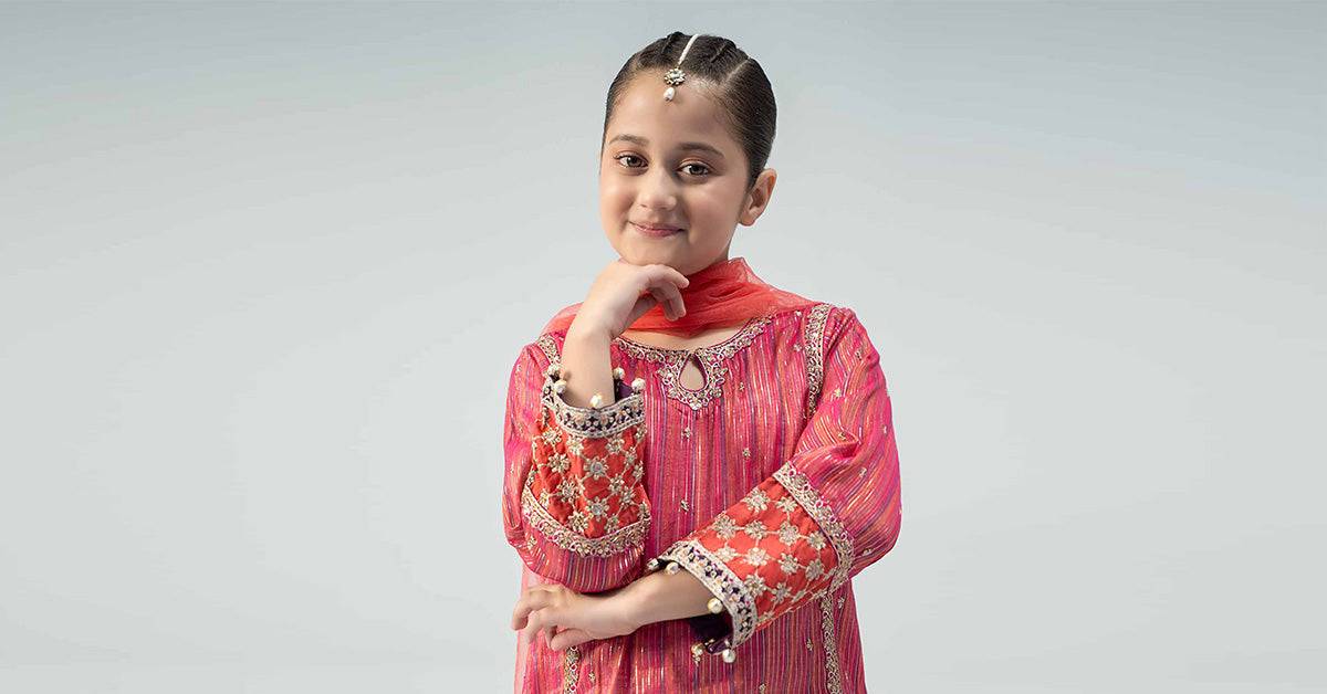 Maria B | 3 Piece Embroidered Suit | MKD-W24-11 by Maria Faisal - Registered Vendor of : Maria B - type : Kids Clothes - 100% original wedding dresses
