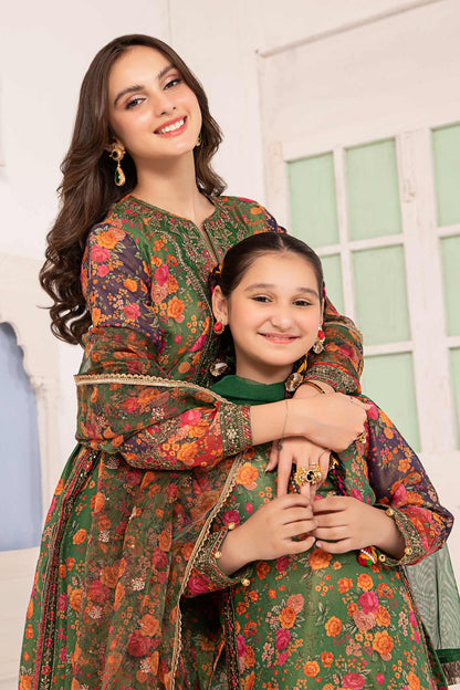 Maria B | 3 Piece Printed Cotton Masoori Suit | MKD-EA24-04 by Maria Faisal - Registered Vendor of : Maria B - type : Kids Clothes - 100% original wedding dresses