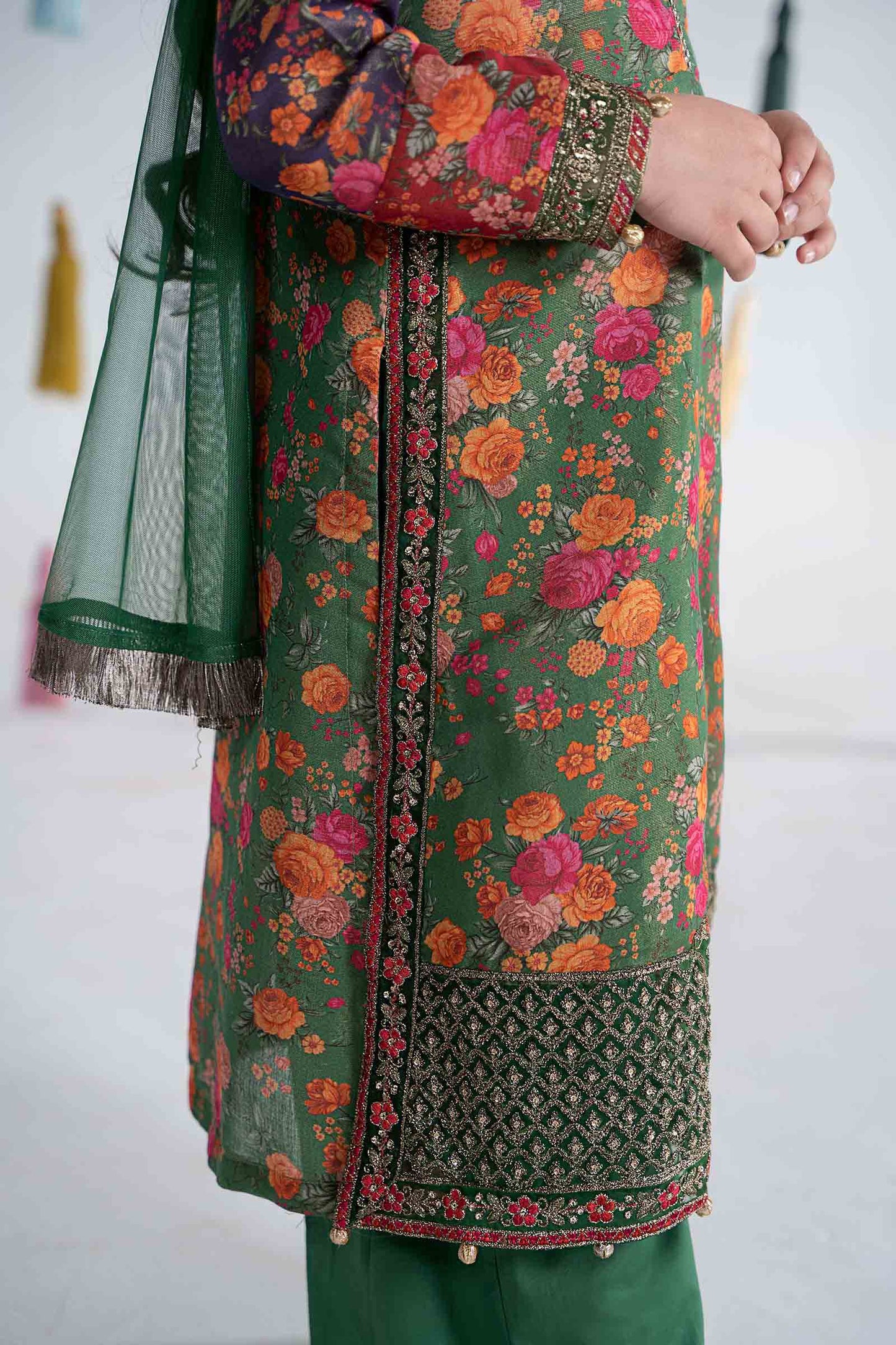 Maria B | 3 Piece Printed Cotton Masoori Suit | MKD-EA24-04 by Maria Faisal - Registered Vendor of : Maria B - type : Kids Clothes - 100% original wedding dresses