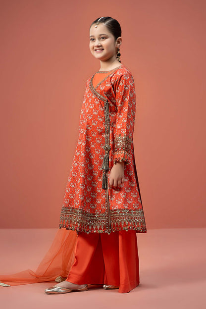Maria B | 3 Piece Printed Linen Suit | MKD-W24-16 by Maria Faisal - Registered Vendor of : Maria B - type : Kids Clothes - 100% original wedding dresses