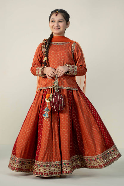 Maria B | 3 Piece Printed Linen Suit | MKD-W24-20 by Maria Faisal - Registered Vendor of : Maria B - type : Kids Clothes - 100% original wedding dresses