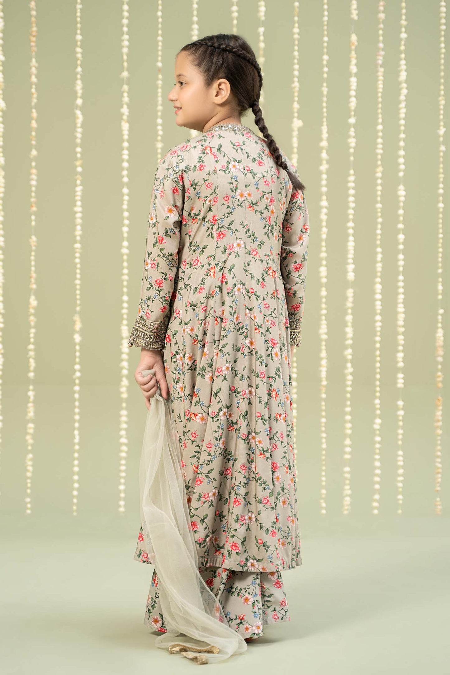 Maria B | 3 Piece Printed Linen Suit | MKD-W24-26 by Maria Faisal - Registered Vendor of : Maria B - type : Kids Clothes - 100% original wedding dresses