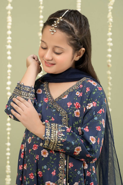 Maria B | 3 Piece Printed Linen Suit | MKD-W24-26 by Maria Faisal - Registered Vendor of : Maria B - type : Kids Clothes - 100% original wedding dresses