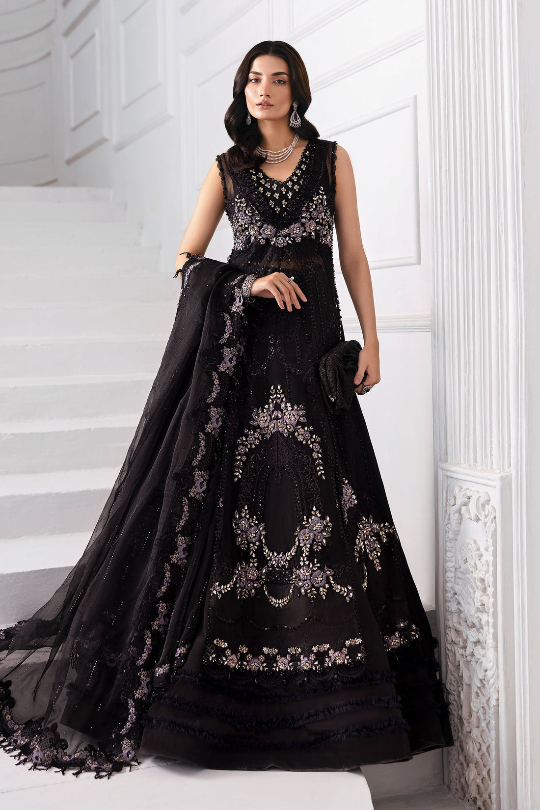 Maria B Mbroidered 2025 BD-3004 Black dress - Maria Faisal 
