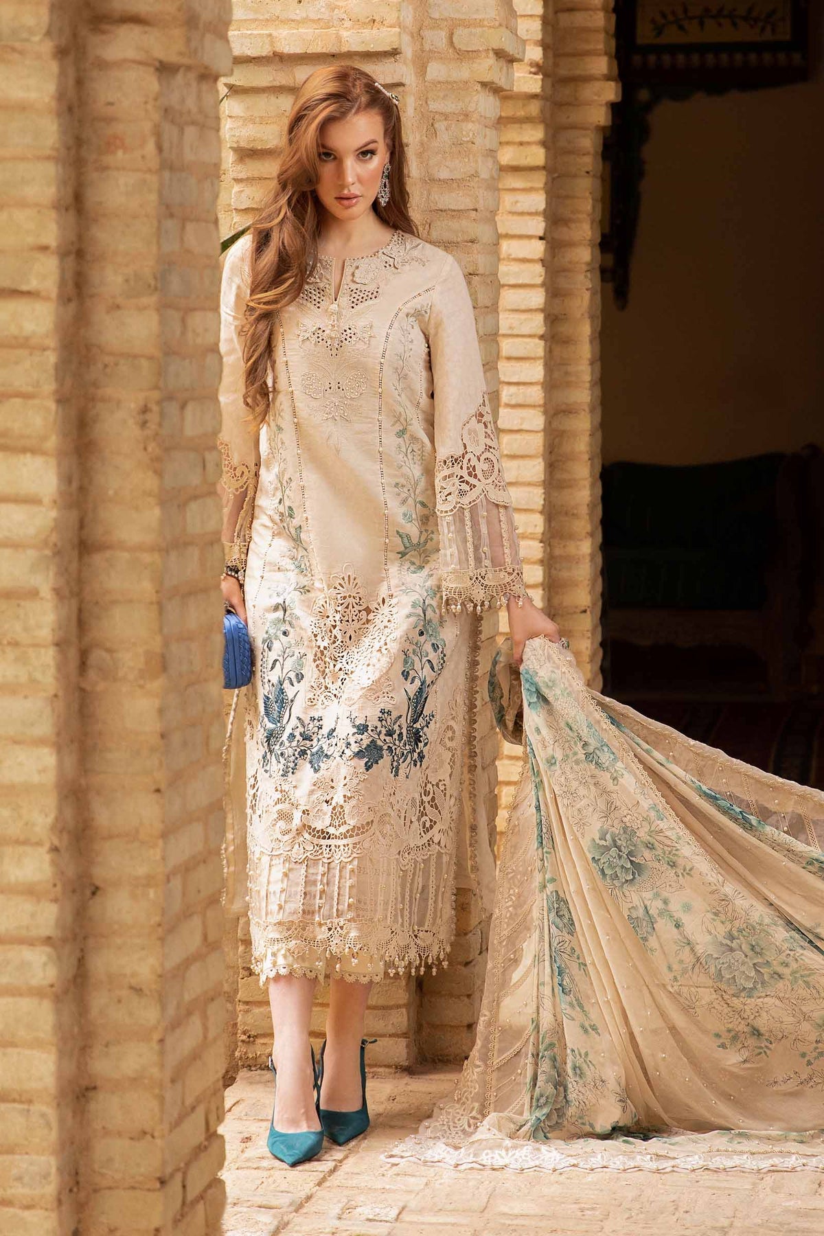 Maria B | Voyage a' Luxe Lawn | D-2414-B - Ladies Clothes - Maria Faisal