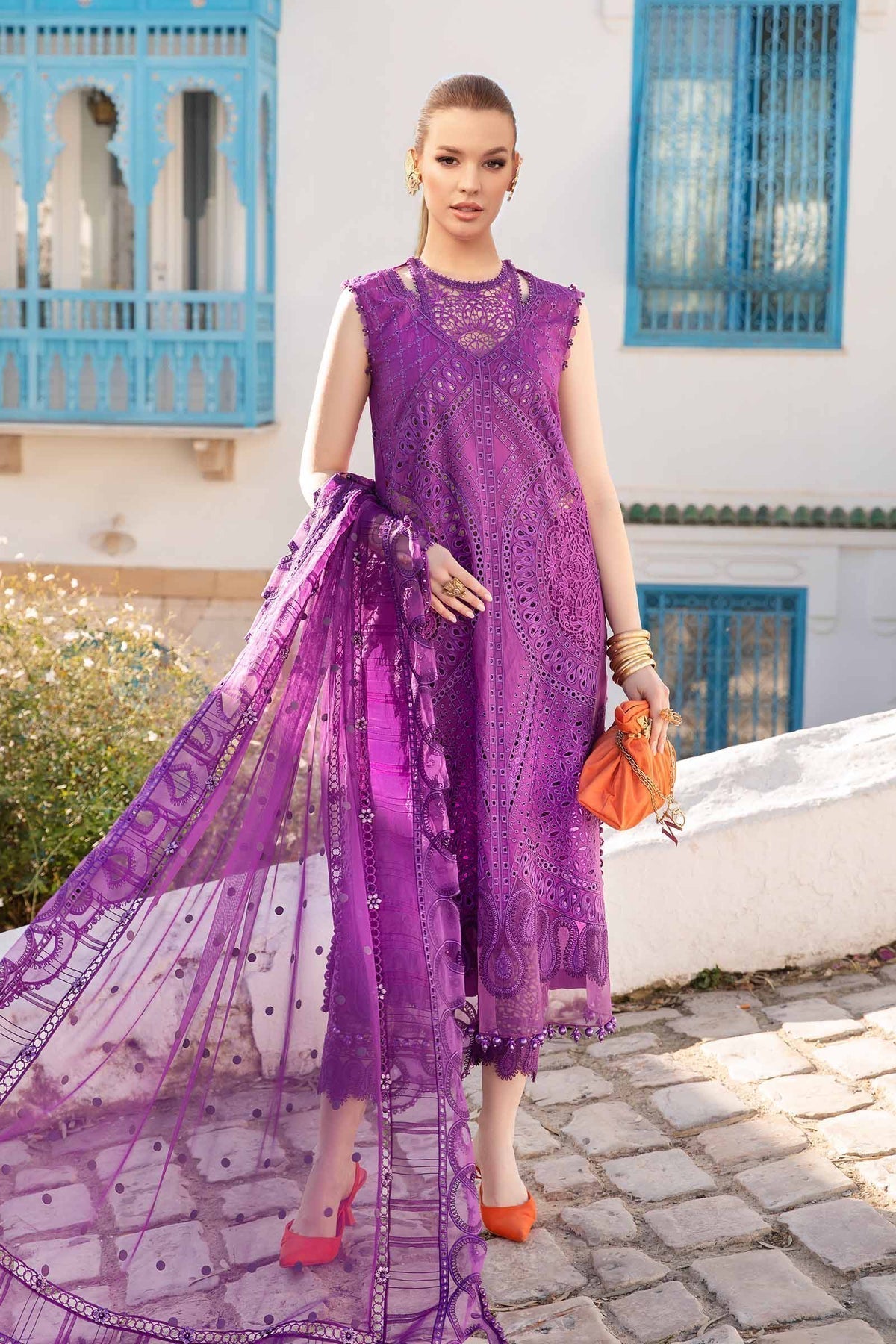 Maria B | Voyage a' Luxe Lawn | D-2402-B - Ladies Clothes - Maria Faisal