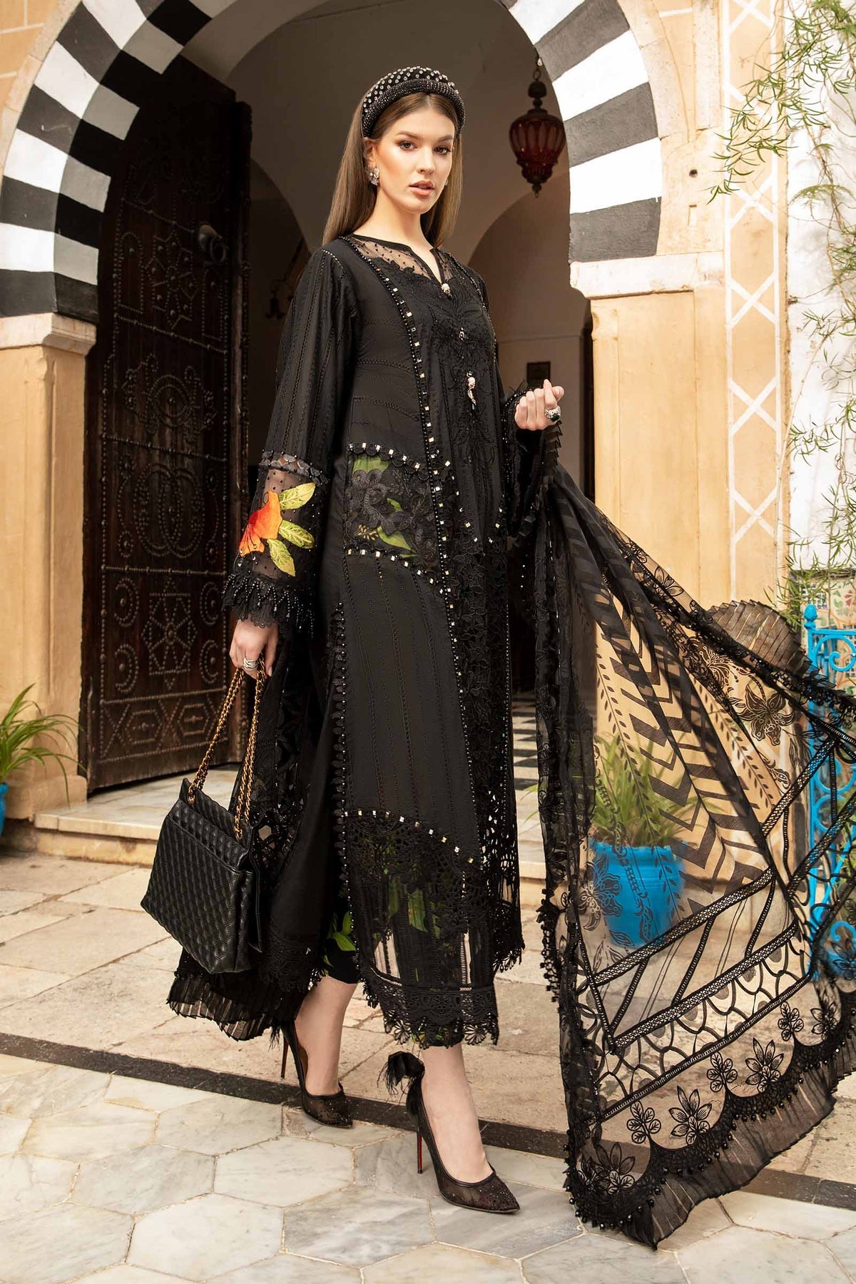 Maria B | Voyage a' Luxe Lawn | D-2408-B - Ladies Clothes - Maria Faisal