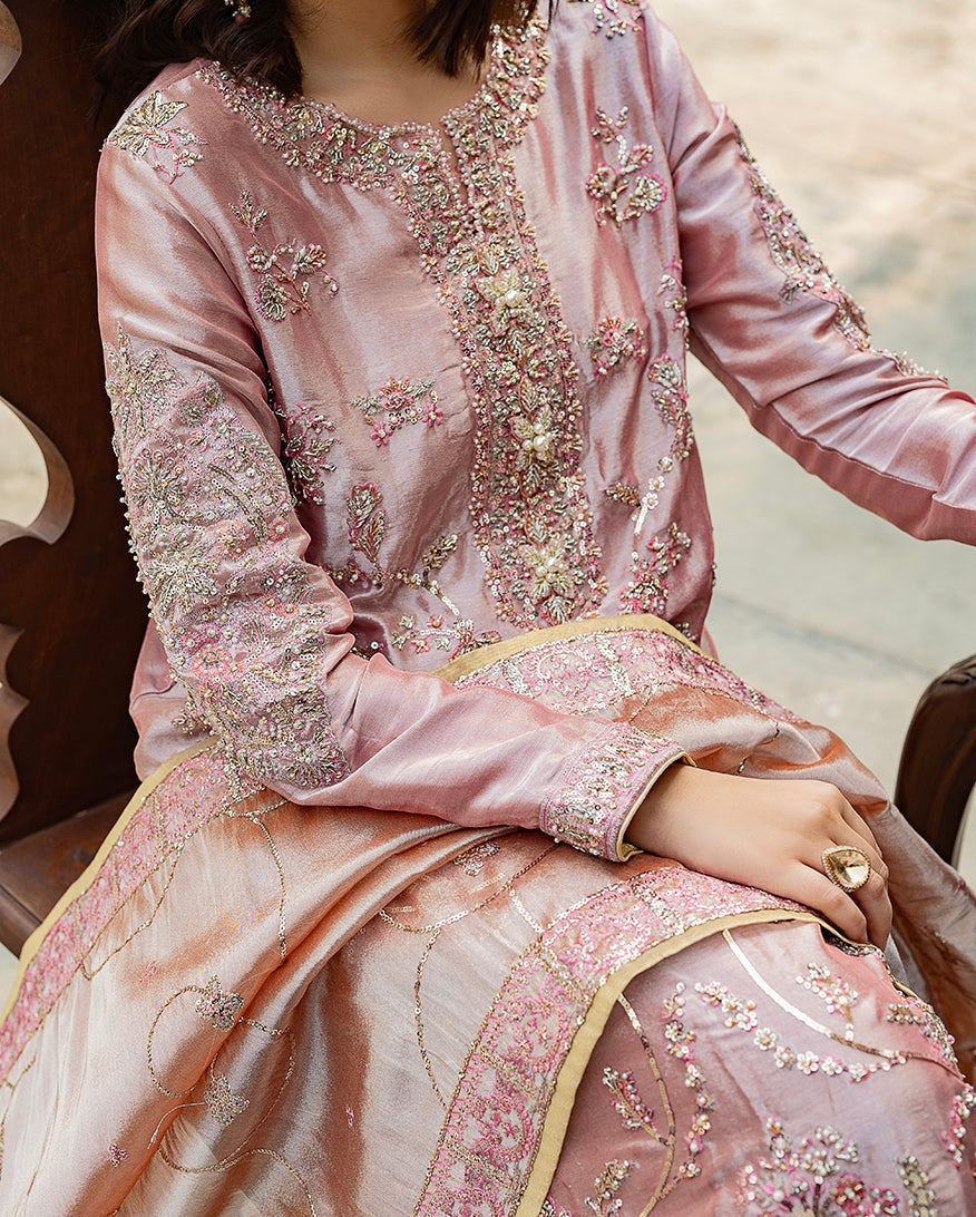 Mushq | Sunehri Lama Silk | Marium - Formal Dress - available at Maria Faisal in UK and USA.