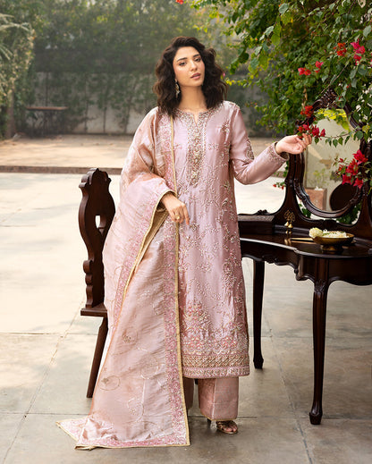 Mushq | Sunehri Lama Silk | Marium - Formal Dress - available at Maria Faisal in UK and USA.