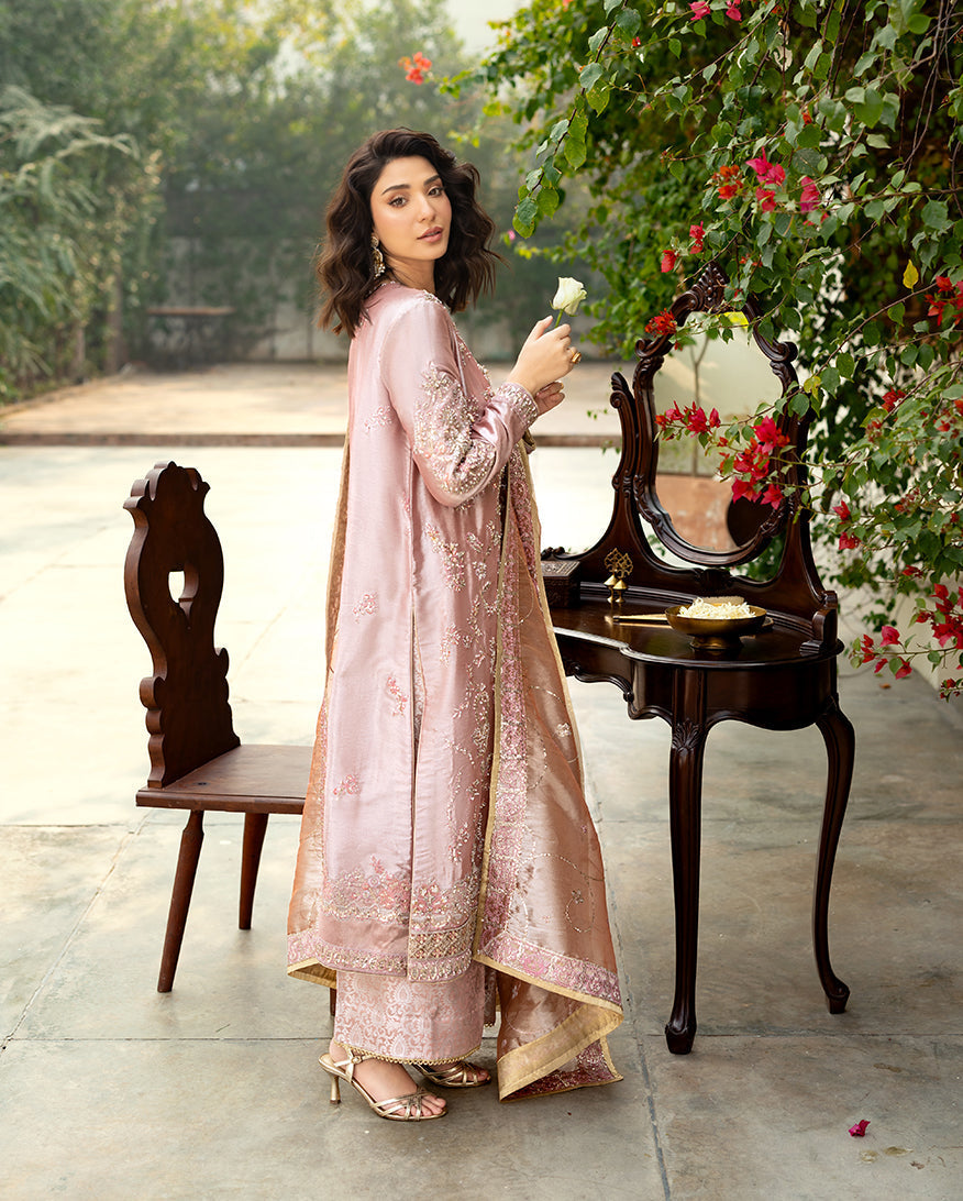 Mushq | Sunehri Lama Silk | Marium - Formal Dress - available at Maria Faisal in UK and USA.