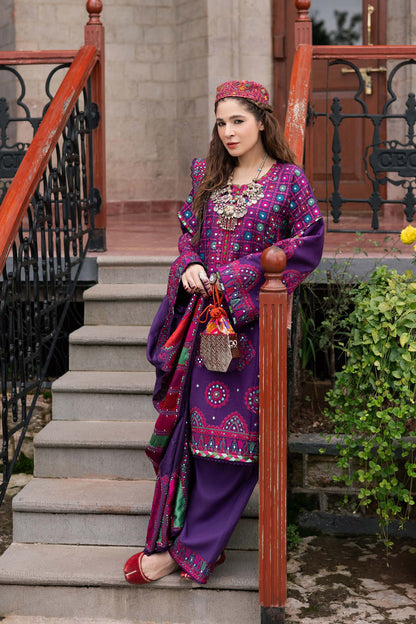 Maryam Hussain | Silk Edit |  Plum - Ladies Clothes 