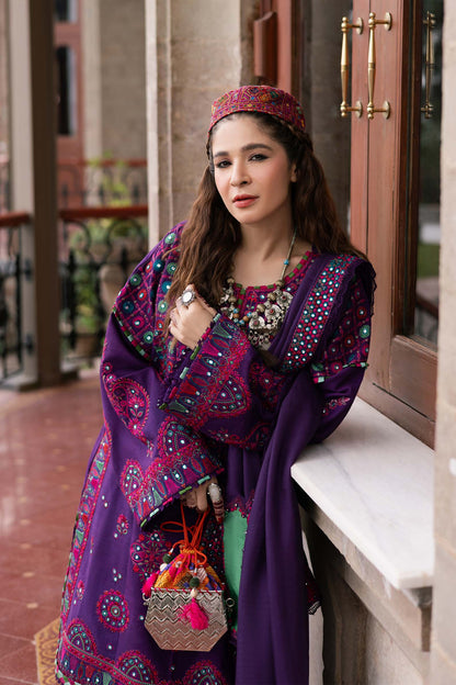 Maryam Hussain | Silk Edit |  Plum - Ladies Clothes 