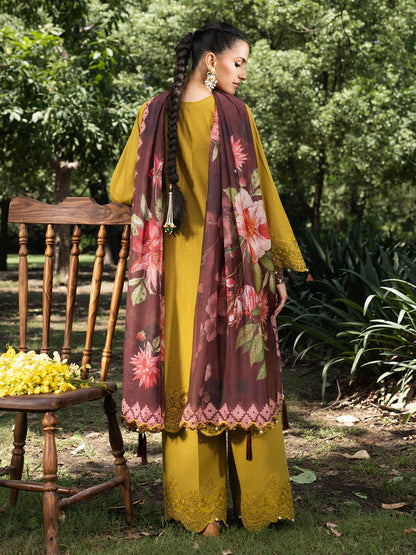 Hemstitch | The Garden Lawn | Matcha - Ladies Clothes - Maria Faisal