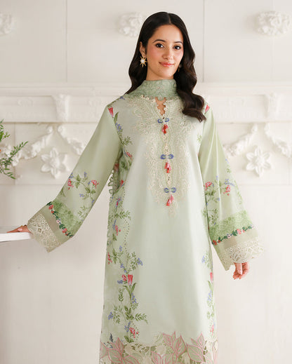 Roheenaz | Sunlit Tales Printed Embroidered Edit | Meadow Glow - Luxury Dress - available at Maria Faisal in UK and USA.