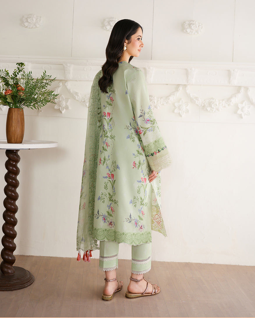 Roheenaz | Sunlit Tales Printed Embroidered Edit | Meadow Glow - Luxury Dress - available at Maria Faisal in UK and USA.