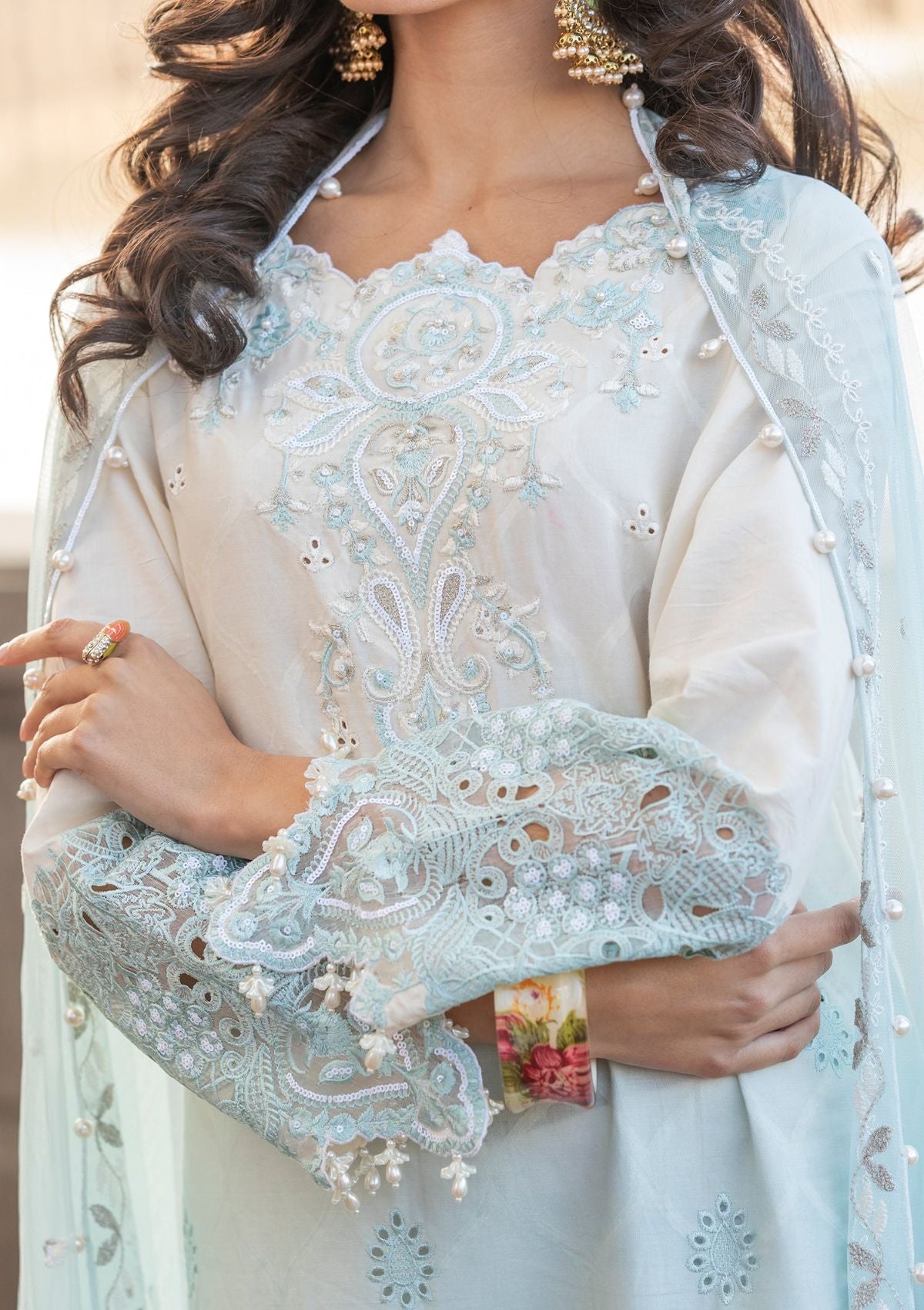 Meem | Luxury Eid Lawn 24 | MD-07 BLUE - Ladies Clothes 