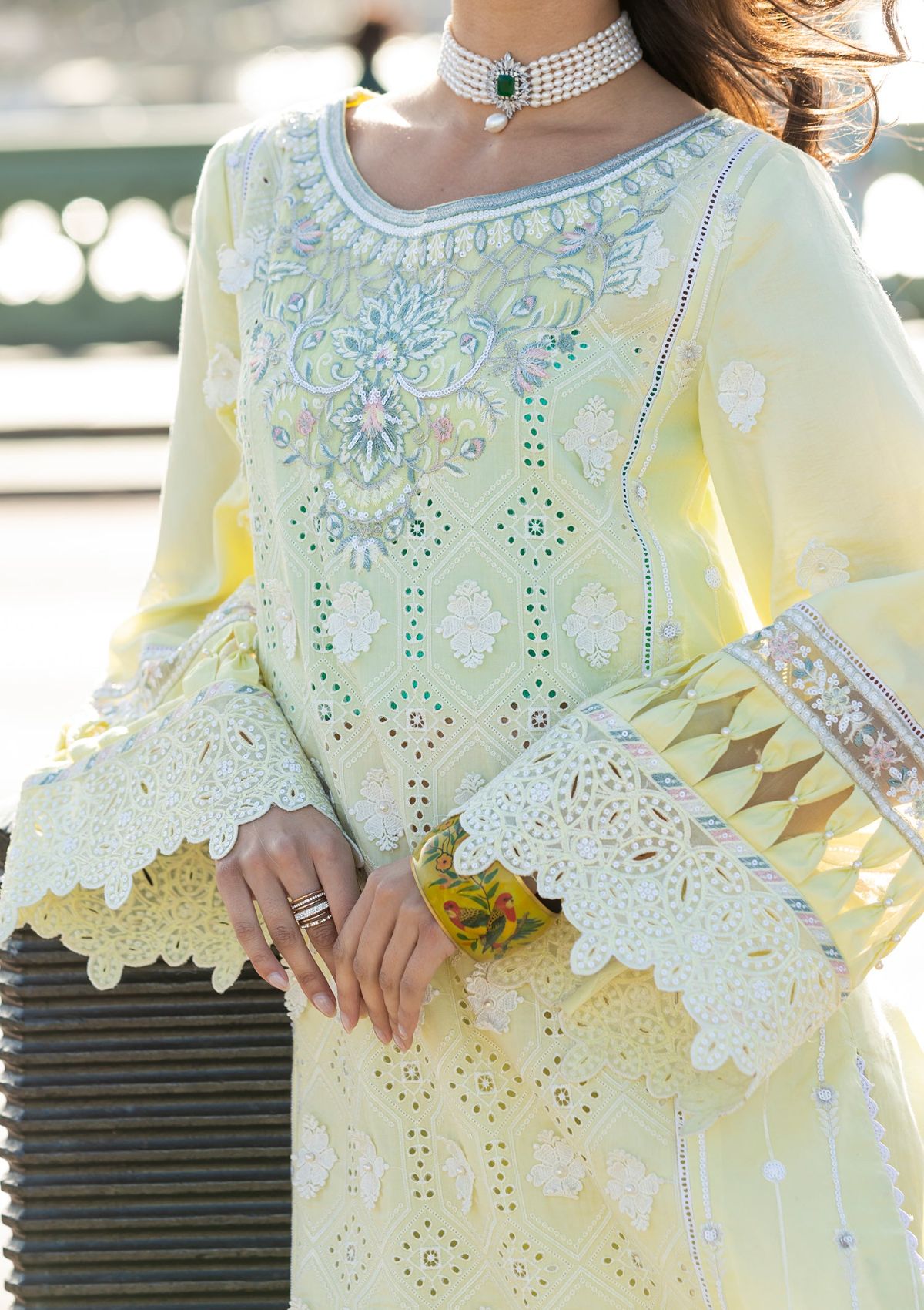 Meem | Luxury Eid Lawn 24 | MD-08 YELLOW - Ladies Clothes 