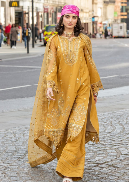 Meem | Luxury Eid Lawn 24 | MD-03 MUSTARD - Ladies Clothes 