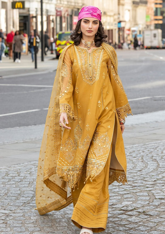 Meem | Luxury Eid Lawn 24 | MD-03 MUSTARD - Ladies Clothes 