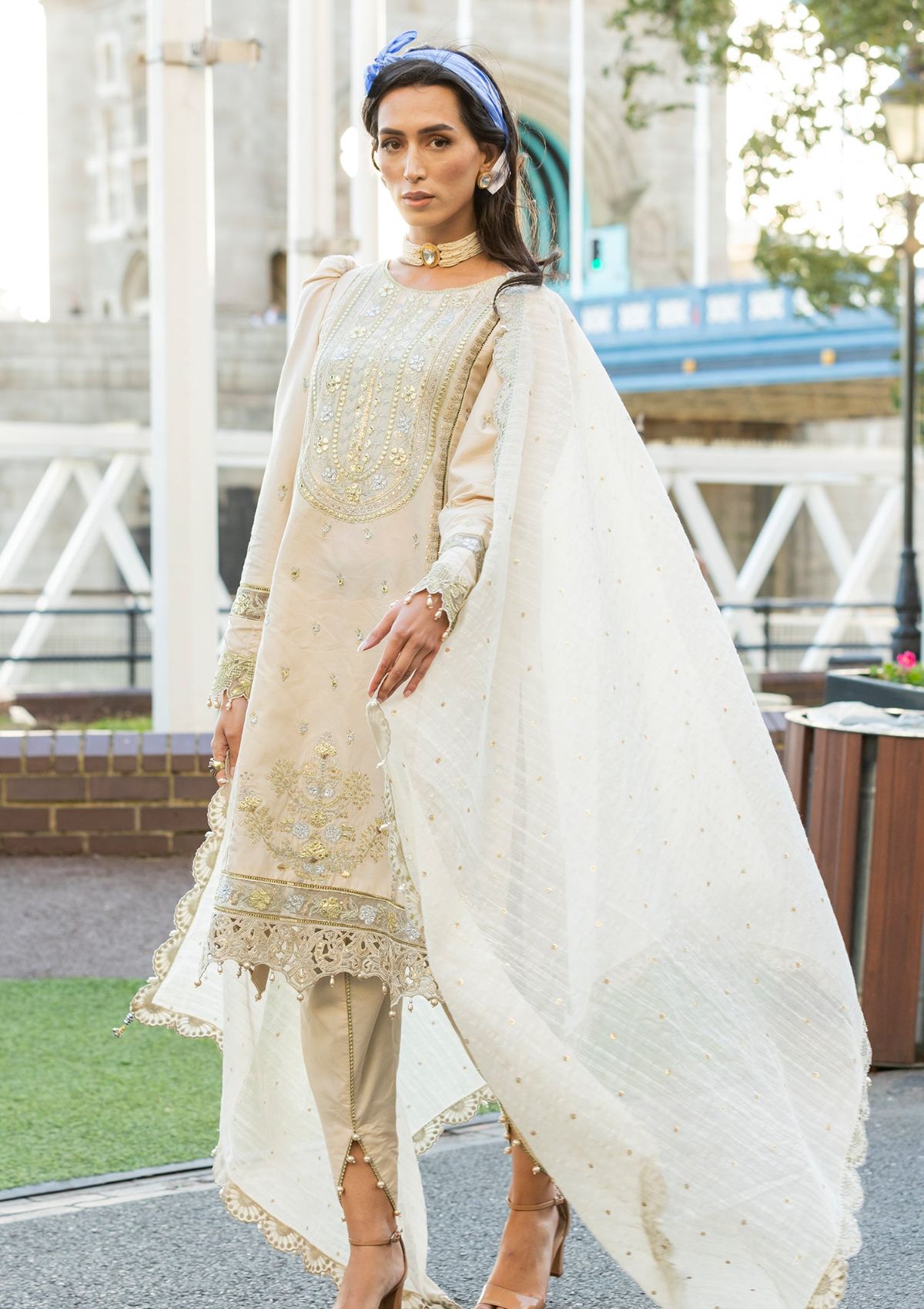 Meem | Luxury Eid Lawn 24 | MD-04 LIGHT SKIN - Ladies Clothes 