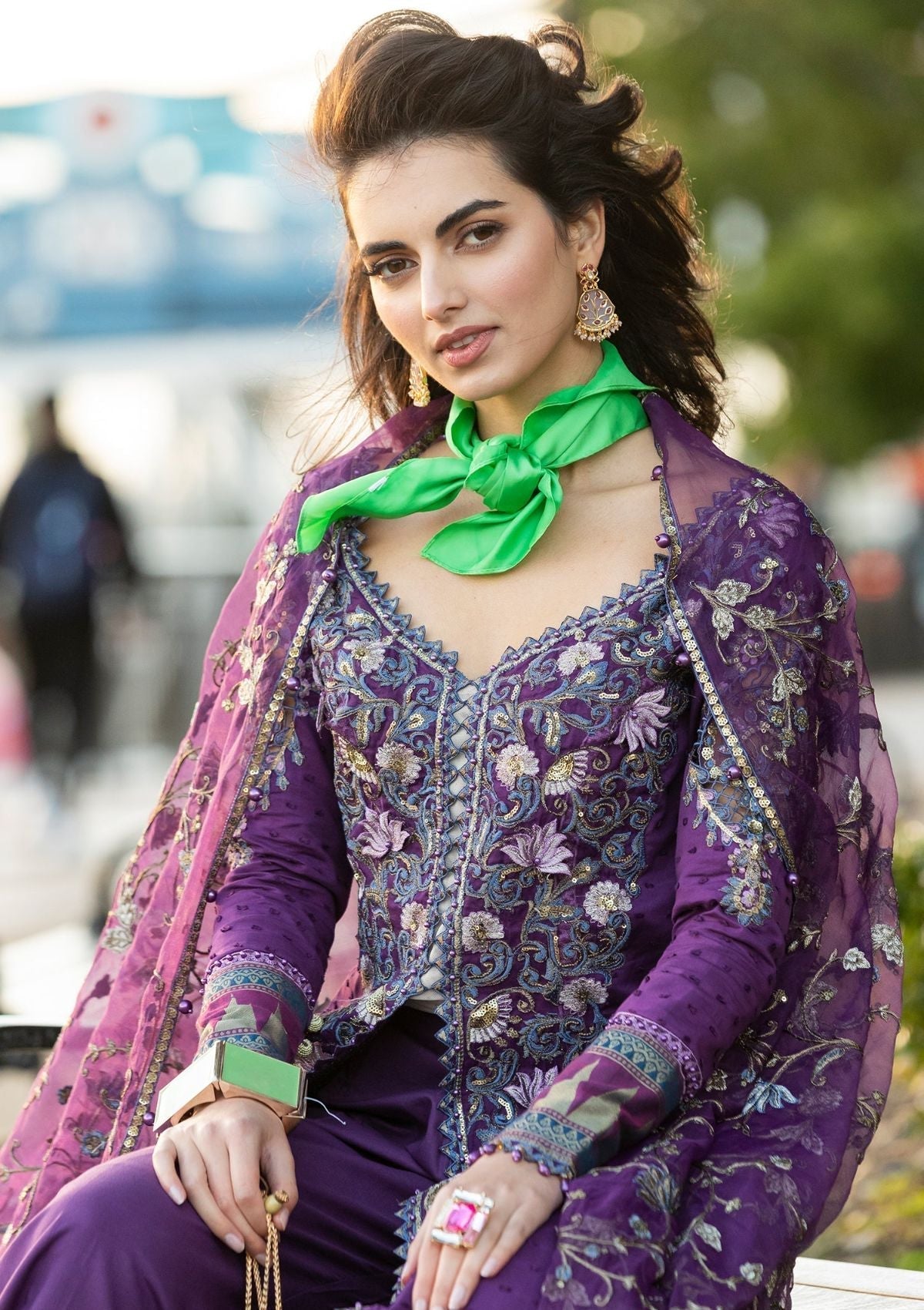 Meem | Luxury Eid Lawn 24 | MD-06 PURPLE - Ladies Clothes 