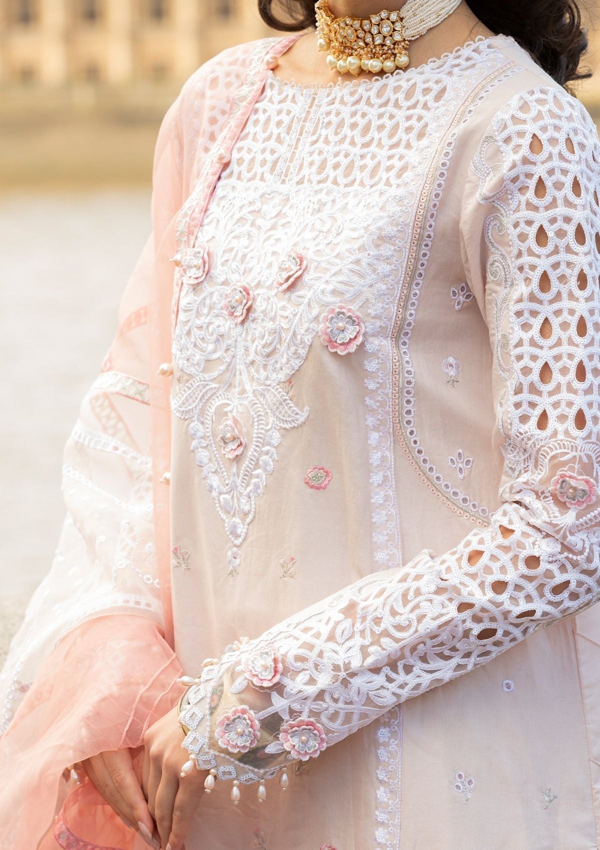 Meem | Luxury Eid Lawn 24 | MD-02 LIGHT PINK - Ladies Clothes 