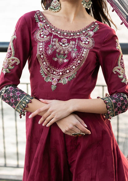 Meem | Luxury Eid Lawn 24 | MD-11 MAROON - Ladies Clothes 