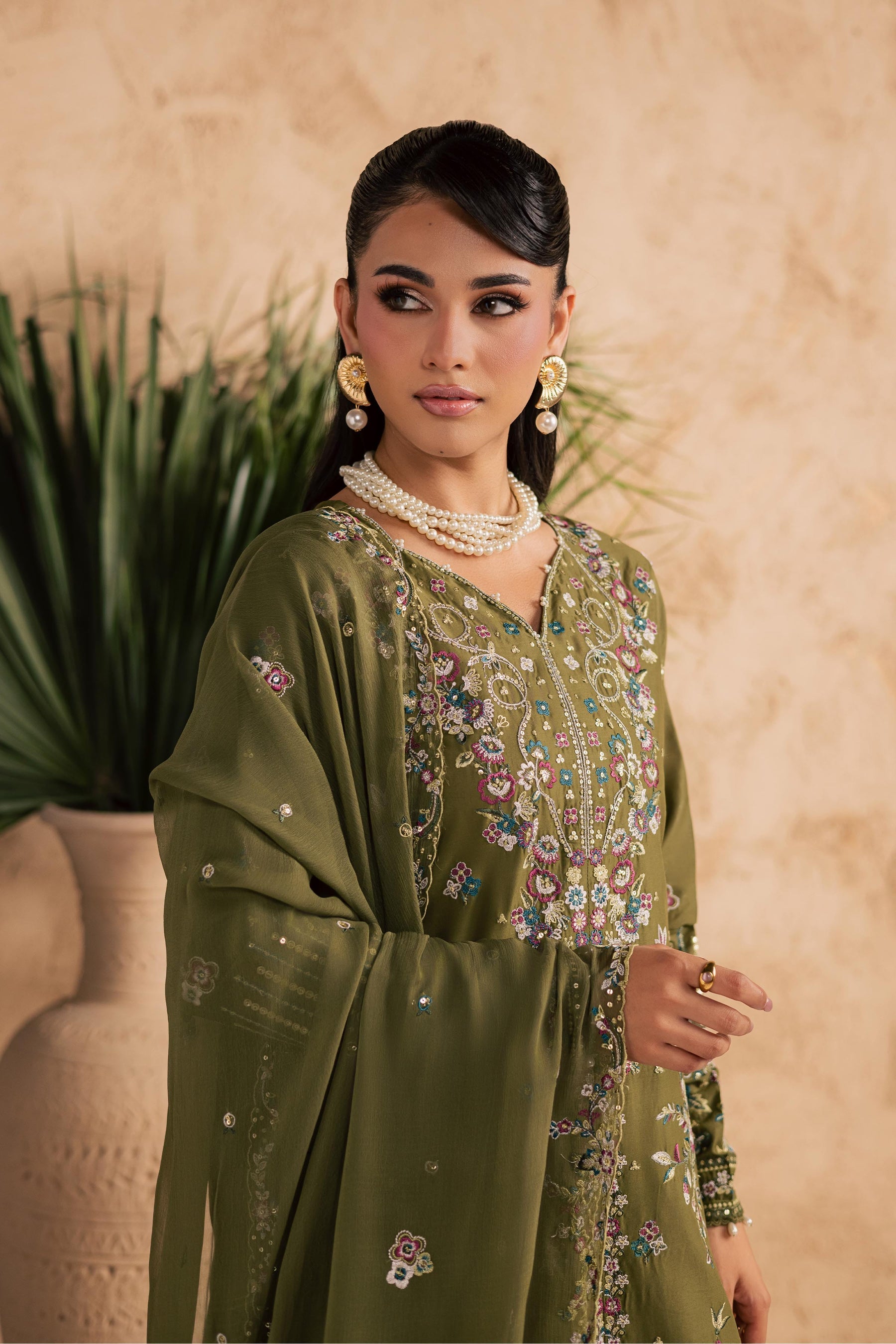 Batik | Festive Eid 26 | Meshal - Luxury Dress - available at Maria Faisal in UK and USA.