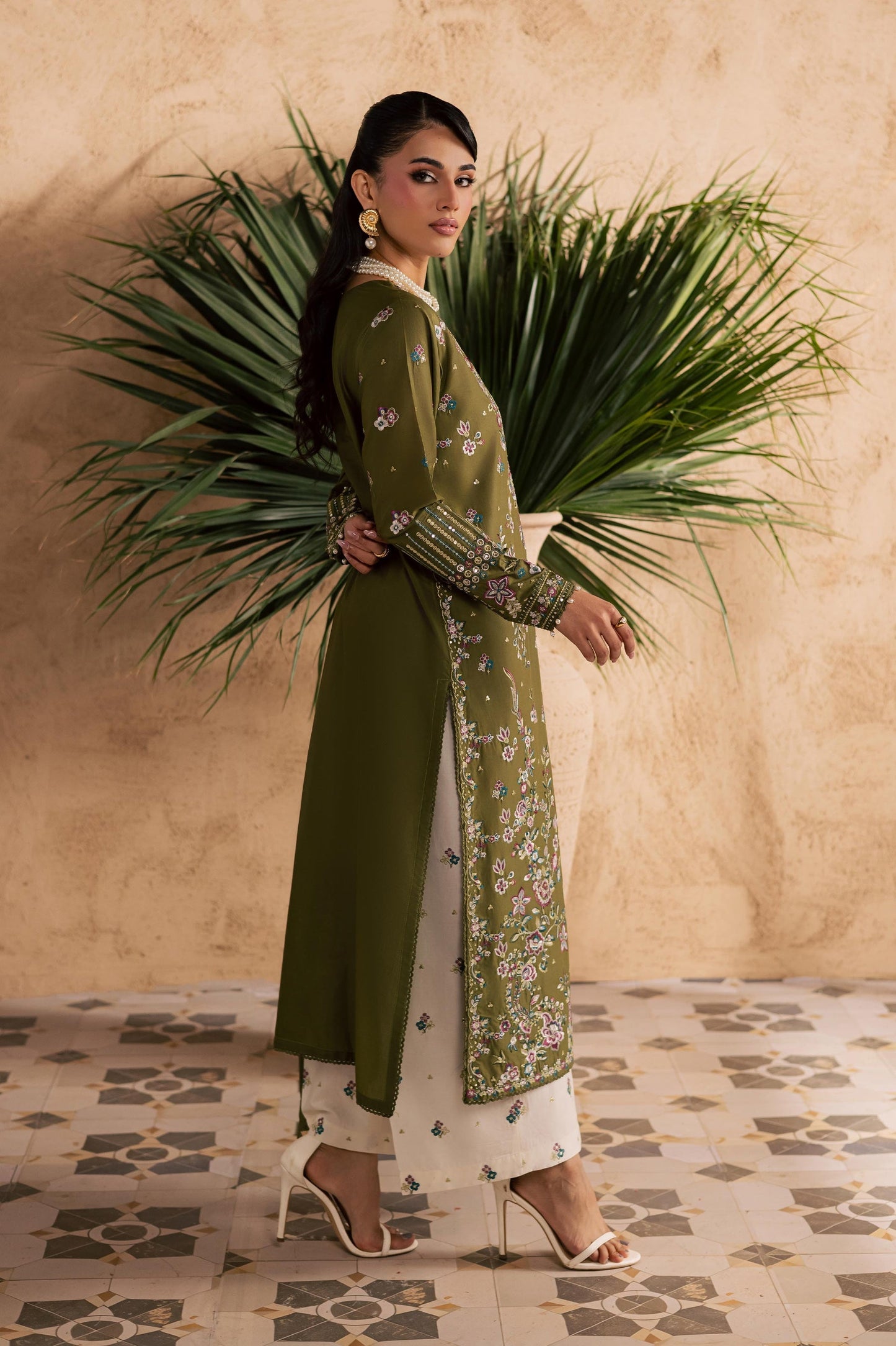 Batik | Festive Eid 26 | Meshal - Luxury Dress - available at Maria Faisal in UK and USA.