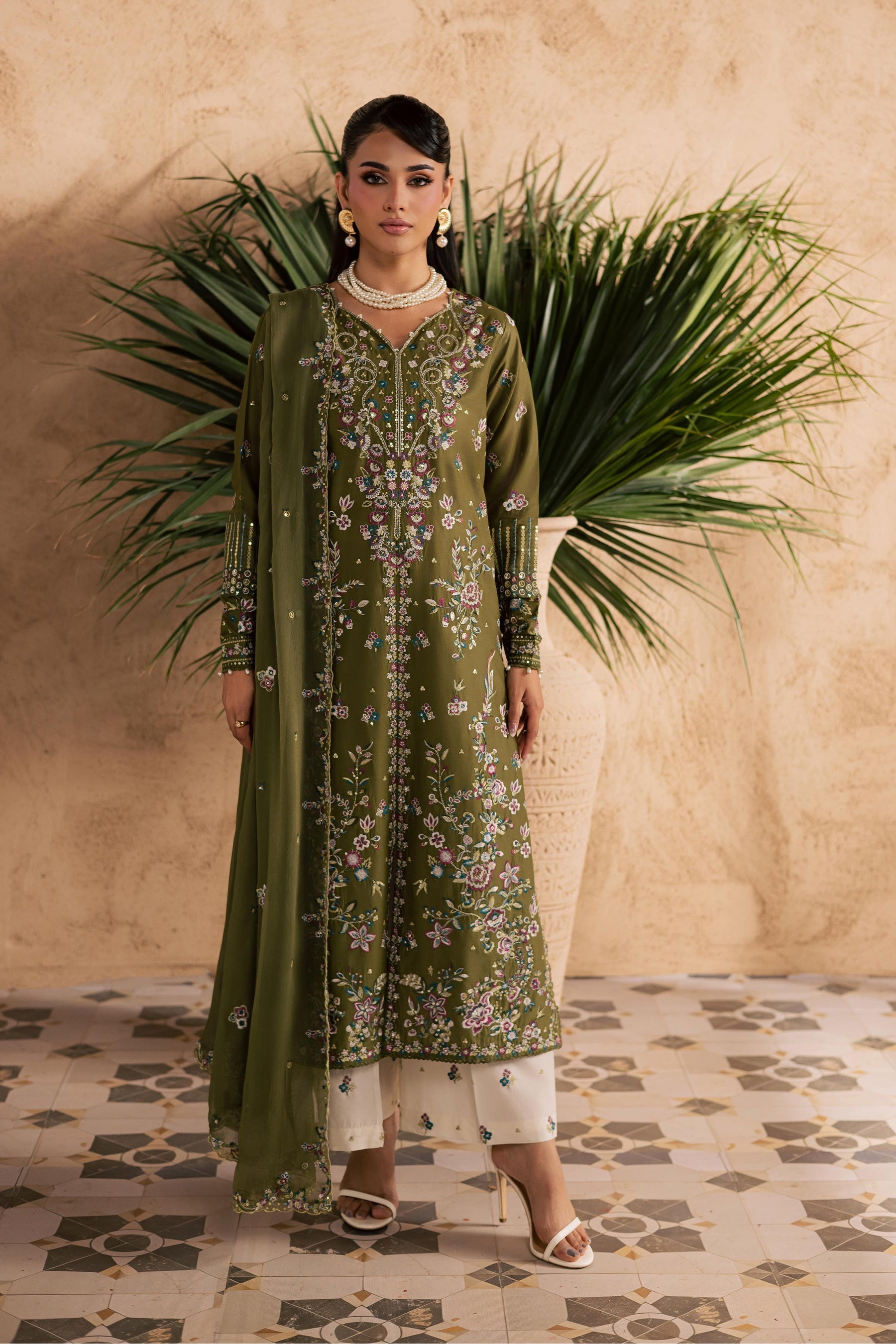Batik | Festive Eid 26 | Meshal - Luxury Dress - available at Maria Faisal in UK and USA.
