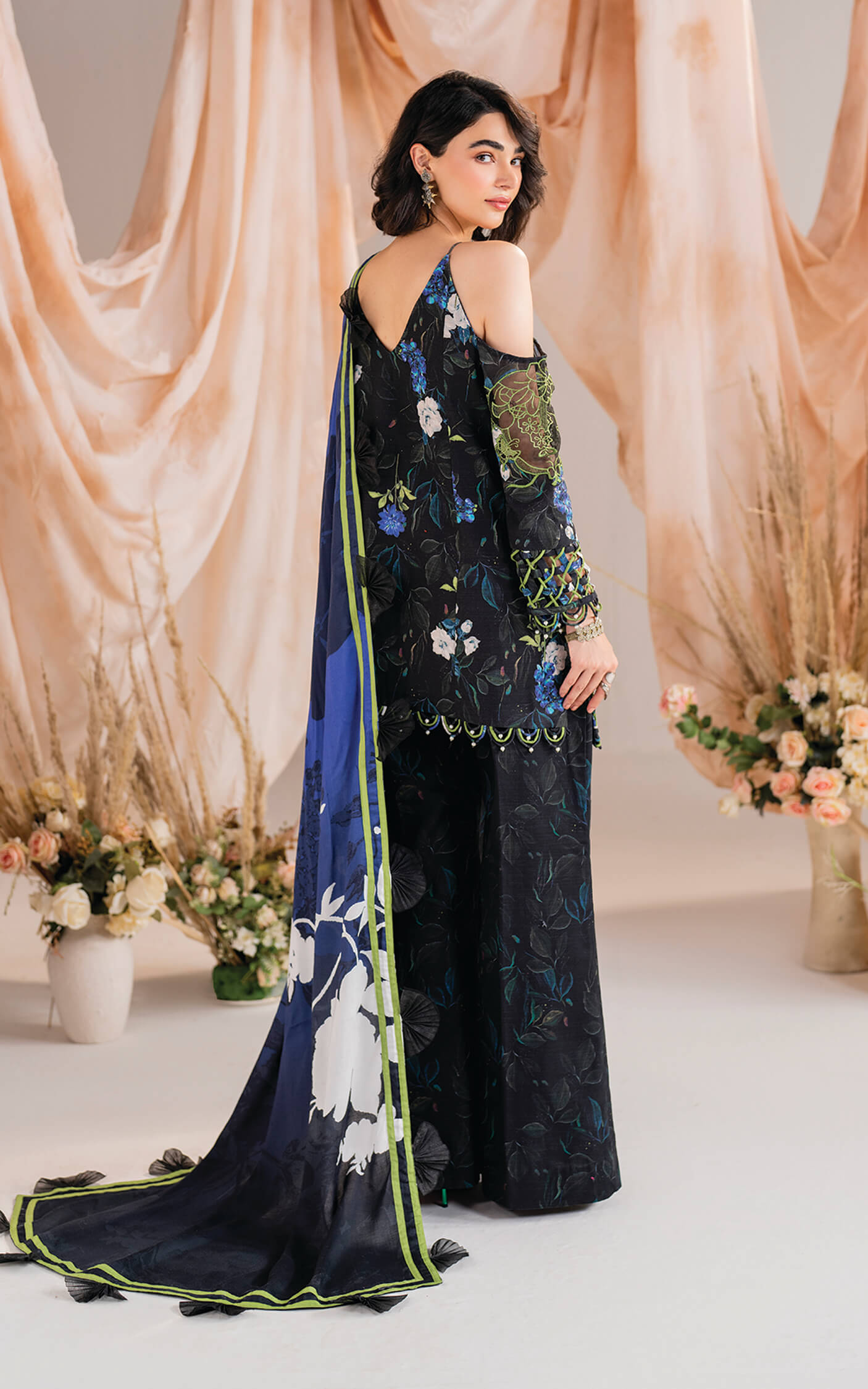 Asifa and Nabeel | Winter Meraki 24 | Midnight-MW-02 - Designer Dress with Intricate embroidery and embellishments. Shop elegent wedding dress at Maria Faisal.