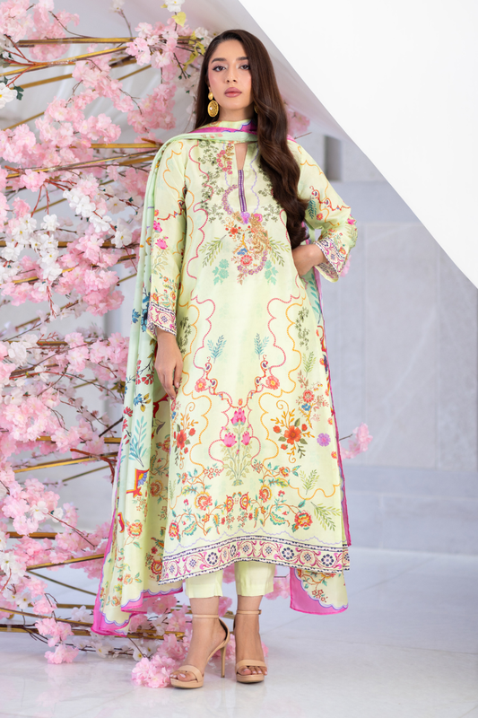 Mina Hasan | Signature Pret | Cora Flora - Luxury Dress - available at Maria Faisal in UK and USA.
