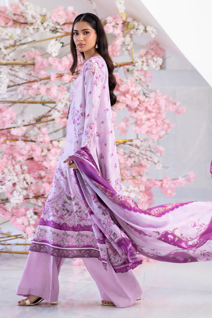 Mina Hasan | Signature Pret | Soft Mauve - Luxury Dress - available at Maria Faisal in UK and USA.