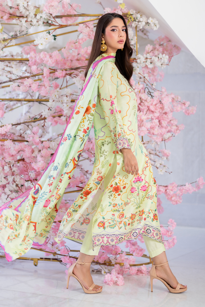 Mina Hasan | Signature Pret | Cora Flora - Luxury Dress - available at Maria Faisal in UK and USA.
