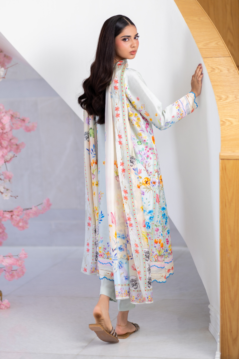 Mina Hasan | Signature Pret | Blue Lush - Luxury Dress - available at Maria Faisal in UK and USA.