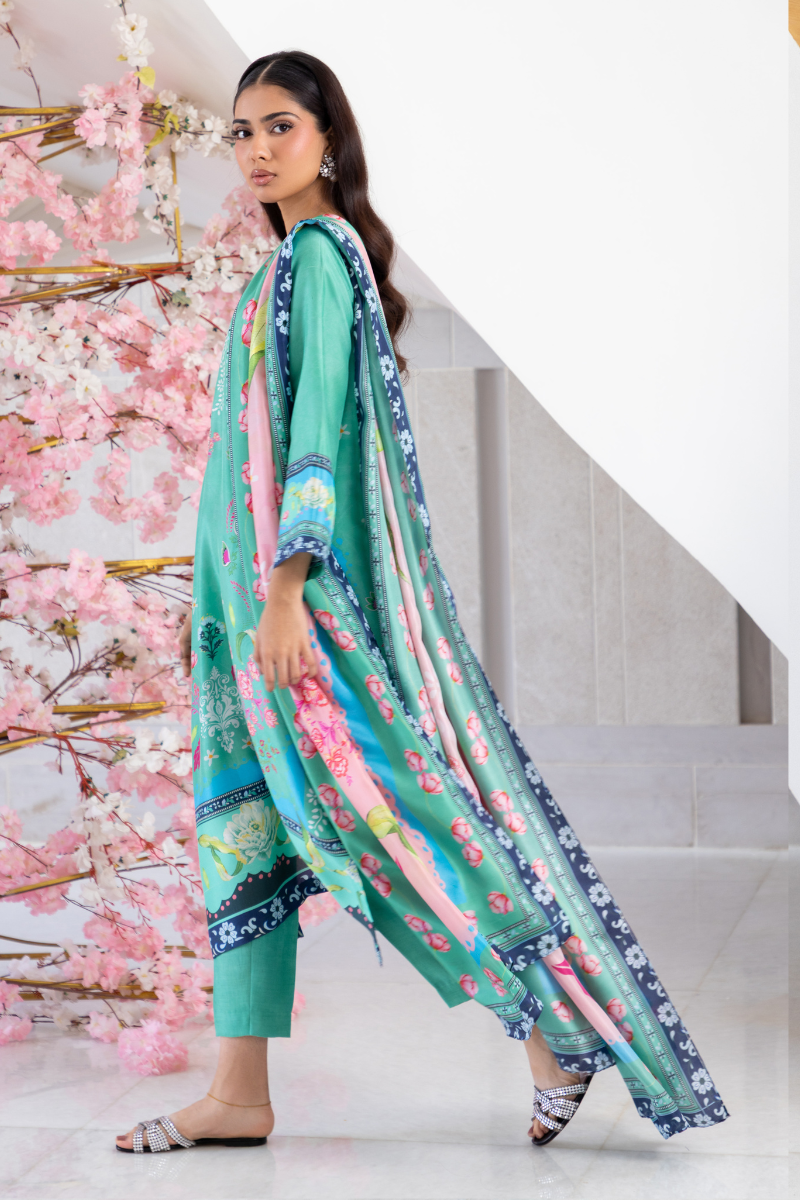 Mina Hasan | Signature Pret | Melon Bubble - Luxury Dress - available at Maria Faisal in UK and USA.
