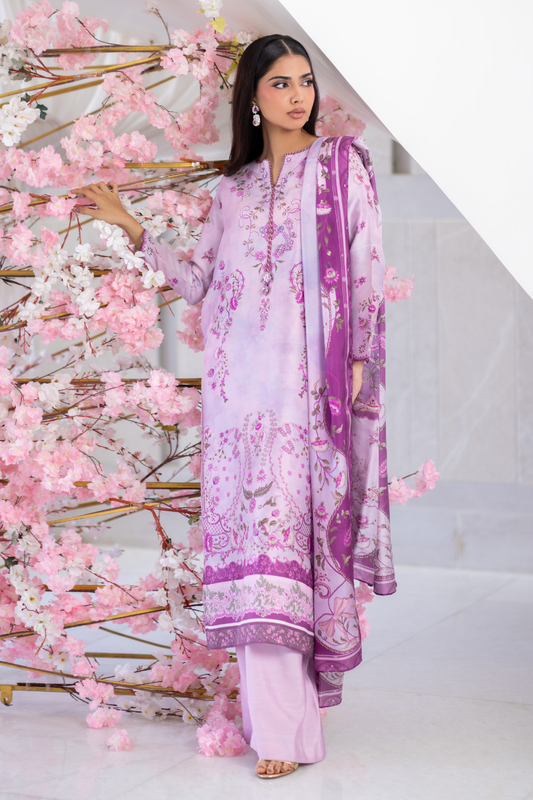 Mina Hasan | Signature Pret | Soft Mauve - Luxury Dress - available at Maria Faisal in UK and USA.