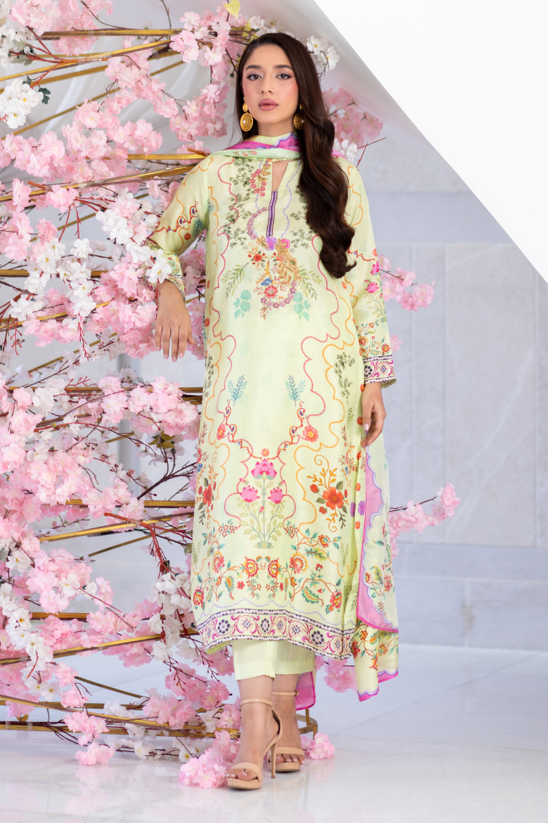 Mina Hasan | Signature Pret | Cora Flora - Luxury Dress - available at Maria Faisal in UK and USA.