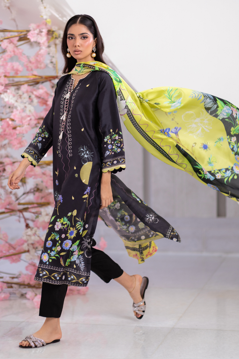 Mina Hasan | Signature Pret | Spring Night - Luxury Dress - available at Maria Faisal in UK and USA.