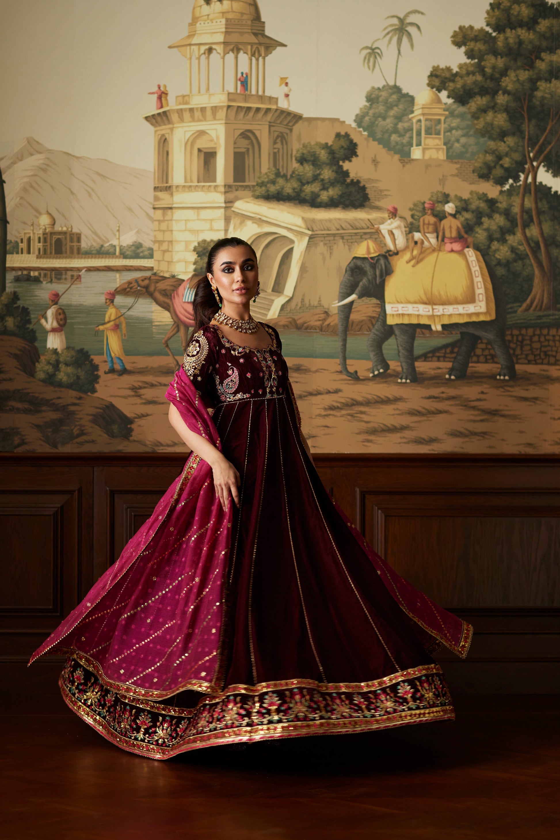 Mina Hassan | Velvet Luxe |  Daaniya - Ladies Clothes - Maria Faisal