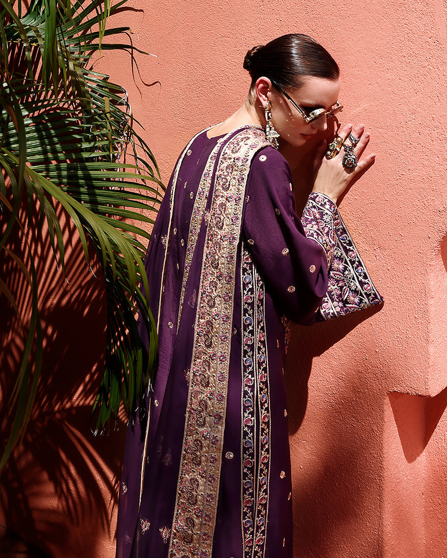 Mushq | Nuvera Raw Silk 26 | Minerva - Luxury Dress - available at Maria Faisal in UK and USA.