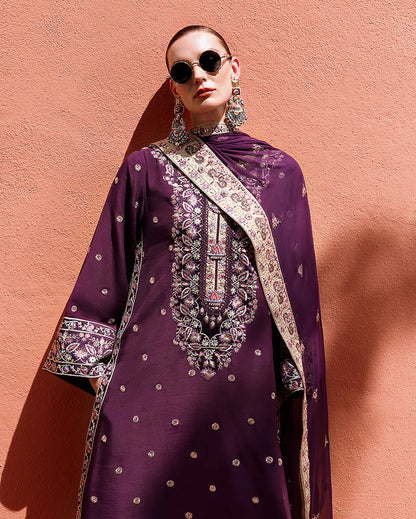 Mushq | Nuvera Raw Silk 26 | Minerva - Luxury Dress - available at Maria Faisal in UK and USA.