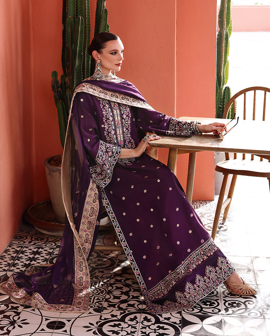 Mushq | Nuvera Raw Silk 26 | Minerva - Luxury Dress - available at Maria Faisal in UK and USA.
