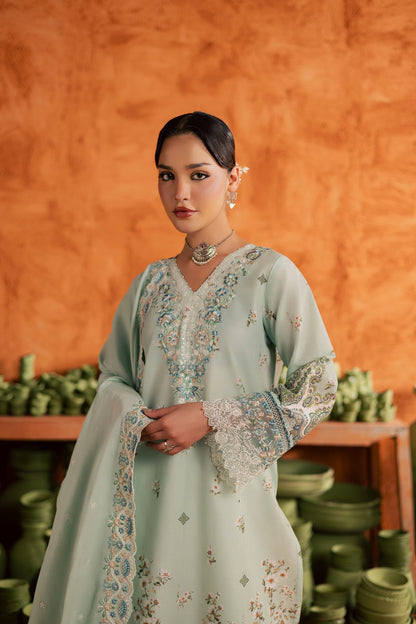 Batik | Festive Eid 26 | Mint Chip - Luxury Dress - available at Maria Faisal in UK and USA.