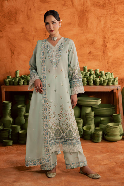 Batik | Festive Eid 26 | Mint Chip - Luxury Dress - available at Maria Faisal in UK and USA.