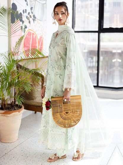 Mahnur | After Hours Luxury Lawn 25 | Mint Mirage by Maria Faisal - Registered Vendor of : Mahnur - type : Ladies Clothes - 100% original wedding dresses