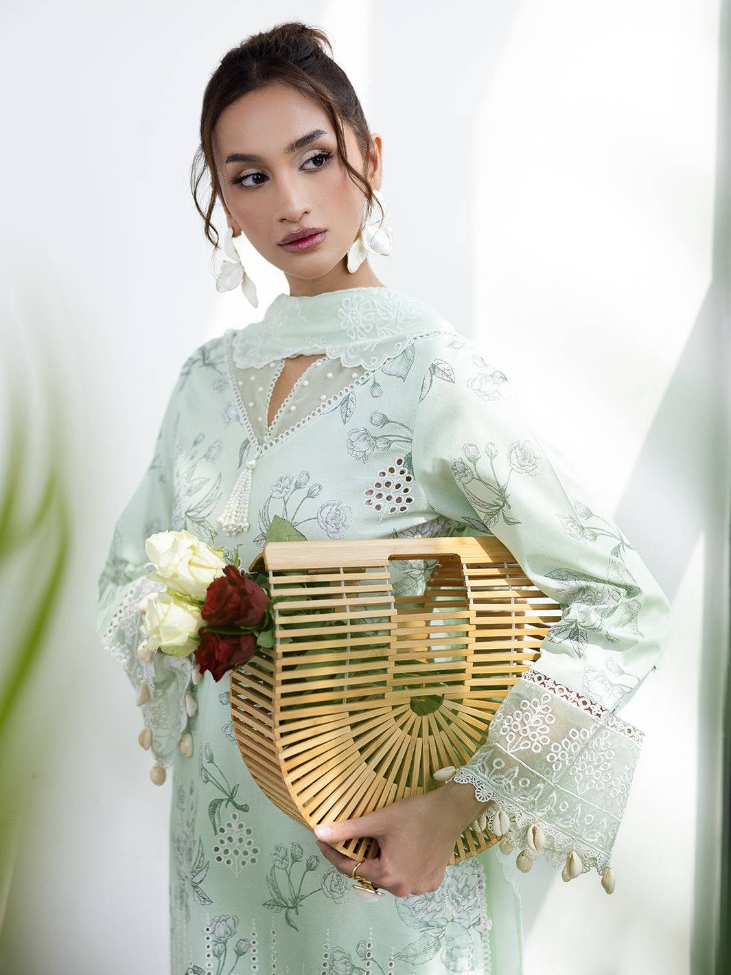 Mahnur | After Hours Luxury Lawn 25 | Mint Mirage by Maria Faisal - Registered Vendor of : Mahnur - type : Ladies Clothes - 100% original wedding dresses