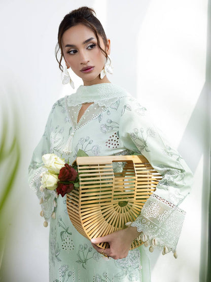 Mahnur | After Hours Luxury Lawn 25 | Mint Mirage by Maria Faisal - Registered Vendor of : Mahnur - type : Ladies Clothes - 100% original wedding dresses