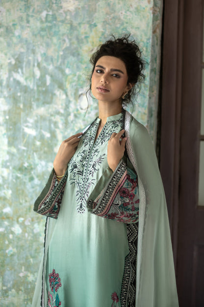 Zainab Chottani | Summer Edition 26 | Mint Serenade - Formal Dress - available at Maria Faisal in UK and USA.